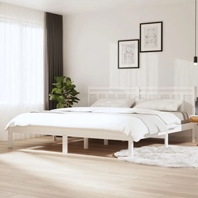 3100600 vidaXL Cadru de pat, alb, 160x200 cm, lemn masiv de pin