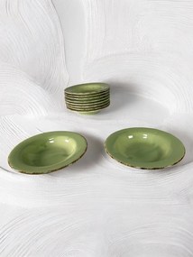 Farfurie adanca Glaze Verde 21cm (Glazurare Manuala)