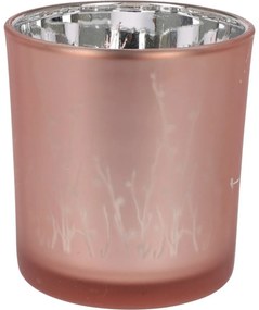 Sfeșnic din sticlă Meissa, roz deschis, 7 x 8 cm