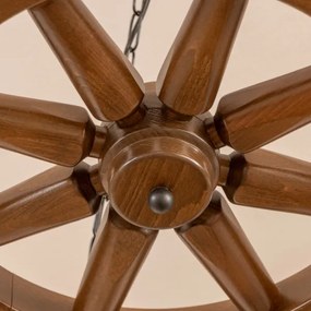 Brilagi - Candelabru cu lanț ROATA 5xE14/40W/230V Ø 70 cm fag/nuc