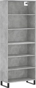 vidaXL Dulap înalt, gri beton, 69,5x32,5x180 cm, lemn compozit