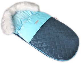 Sac de dormit copii footmuff Baby Nellys, sac de dormit pentru copii 105x55 Catifelat, exclusiv matlasat - albastru