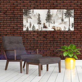 Tablou - Pădure cu Urși (120x50 cm)