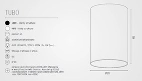 Spot aplicat design modern TUBO alb 12cm