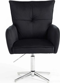 HR250CROSS Scaun Catifea Neagră Bază Cromata