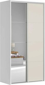 Dulap FLEX, alb/casmir, PAL, cu 2 usi, 120x66x240 cm