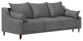 Canapea extensibilă cu 3 locuri și spațiu de depozitare Mazzini Sofas Freesia, gri