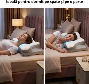 RESIGILAT- Perna ortopedica cervicala contur, spuma cu memorie, doua inaltimi CERVI-SAN PRO CONTUR