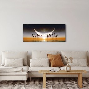 Tablou- Luna deasupra palmierilor (120x50 cm)