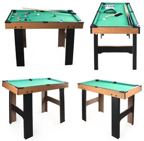 Masă de joc 4 în 1 pentru foosball, ping-pong, biliard și air hockey