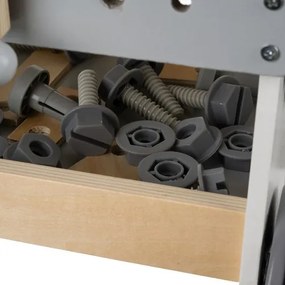 Banc de lucru din lemn pentru copii cu unelte - jucărie educativă 3în1