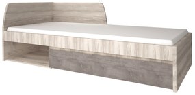 Pat de o persoană 90 cm Jolene (castan nairobi + onyx) (cu somieră). 1052966