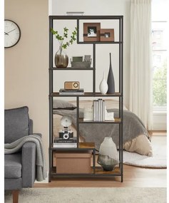 Bibliotecă NAVARO maro/negru