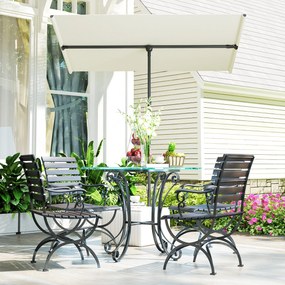 Outsunny Umbrelă de soare 180 de grade rotativă, înălțime reglabilă, umbrelă de grădină cu stâlp de aluminiu 150x205 cm Bej | Aosom Romania