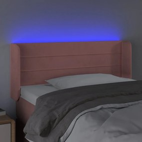 Tablie de pat cu LED, roz, 93x16x78 88 cm, catifea 1, Roz, 93 x 16 x 78 88 cm