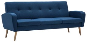 246995 vidaXL Canapea de 3 persoane, material textil, albastru