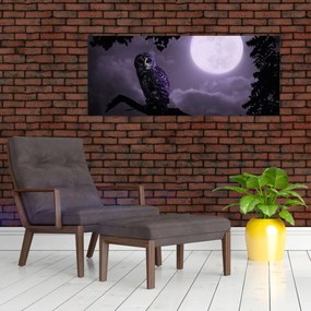Tablou - Bufniță de noapte, violet (120x50 cm)