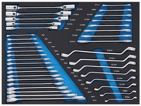 Cărucior pentru scule de atelier 309 buc - 7 sertare + dulap KD1069