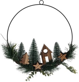 Decorațiune de Crăciun suspendată cu LED, Christmas ring, 30 cm