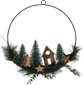 Decorațiune de Crăciun suspendată cu LED, Christmas ring, 30 cm