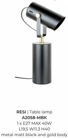 Veioza, Lampa de birou negru RESI