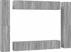 vidaXL Set dulapuri TV, 10 piese, gri sonoma, lemn compozit