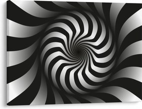 Tablou abstract cu spirala alb neagră (70x50 cm)