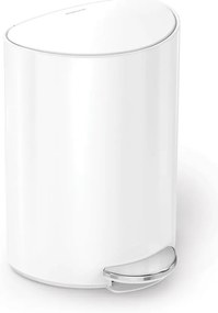 Coș de gunoi alb cu pedală din metal 6 l – simplehuman