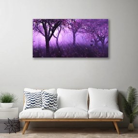 Tablou pe panza canvas Copaci Natura violet roz