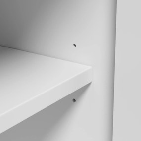 Comodă cu 4 uși, front arcuit 3D, pentru living, sufragerie și hol, 140x34x78 cm, Alb