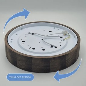 Plafonieră LED Brilagi CARVALHO 2xE27/60W/230V stejar nuc d. 37 cm