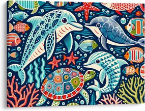 Tablou – Animale acvatice desenate (70x50 cm)