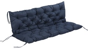 Outsunny Pernă Matlas pentru șezut și spătar pentru banc de grădină balansoar canapea 3 locuri confort superior 150 x 98 x 8 cm Albastru | Aosom Romania