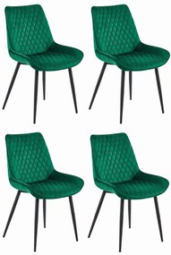 Set 4 Scaune Bucatarie/Dining Rokko Verzi Catifea