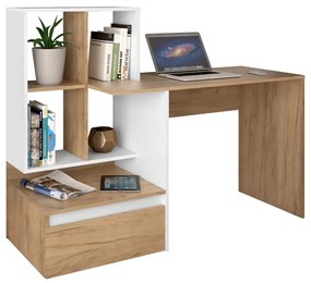 Masă PC Nacio (stejar artisan + alb) . 1116421
