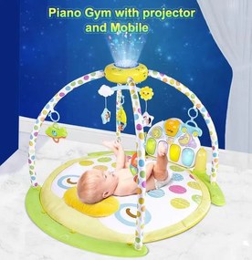 Salteluta Multifunctionala pentru Bebelusi cu Proiector Lumini si Muzica, Carusel si Pian - SPC-02