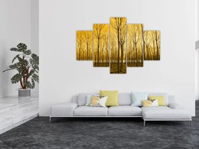 Tablou cu pădure în apus de soare (150x105 cm)