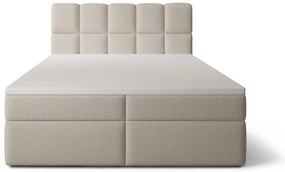 Pat continental Carello 160x200 cu spațiu de depozitare - bouclé bej Quelle 05