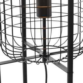 Lampă de podea industrială neagră - Bliss Vefa