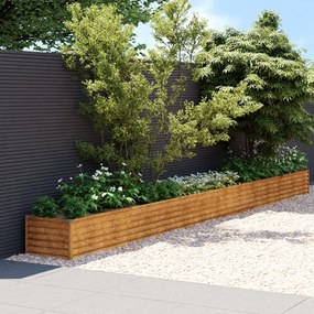 vidaXL Strat înălțat de grădină, 580x50x36 cm, oțel corten