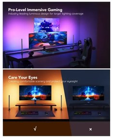 Govee - Panouri LED Smart Wi-Fi pentru gaming + Telecomandă duală Smart, alb (Wi-Fi)