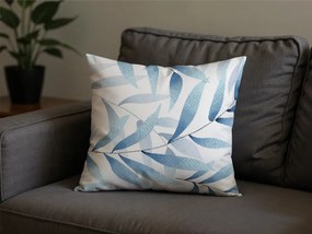 Set 2 bucati huse decorative pentru pernă din microfibra KOVENDI 45x45 cm, albastru-alb