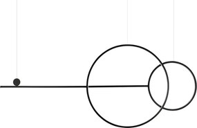 Lustra neagra inelara LED Range 120cm