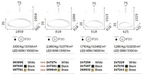 Lustra LED XXL suspendata design circular GEMINI SP D105 alba