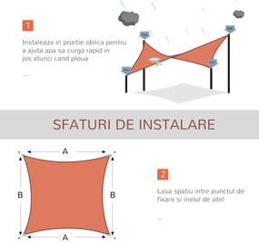 Outsunny Umbrar Dreptunghiular 4x6 m Rezistent la Raze UV | Aosom Romania