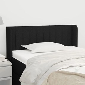 vidaXL Tăblie de pat cu aripioare negru 83x16x78/88 cm textil