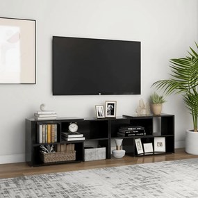 Comoda TV, negru extralucios, 149x30x52 cm, PAL 1, negru foarte lucios