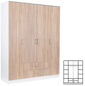 Dulap Miami 160x205 cm stejar sonoma-alb