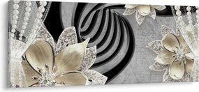 Tablou - 3D Flori aurii (120x50 cm)