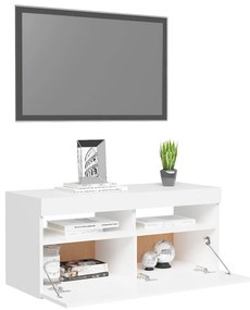 Comoda TV cu lumini LED, alb, 90x35x40 cm 1, Alb, 90 x 35 x 40 cm